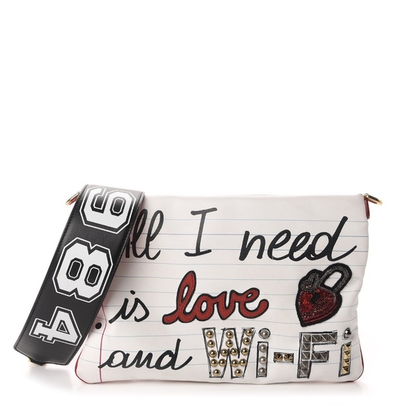 Dolce and Gabbana All I Need Is Love & Wifi Handbag - Picture 1 of 13